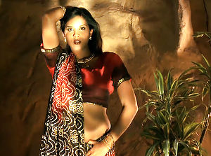 Karishma In Sari Tempting Dance