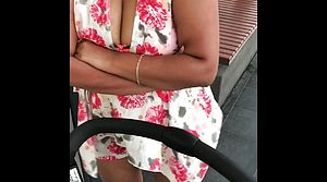 Indian NRI desi Wife showcase bosom knockers in public