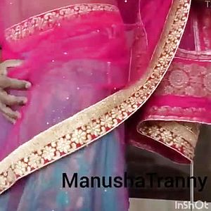 Eliminate my saree - Desi Call girl nymph Manusha Transgender princess unsheathing