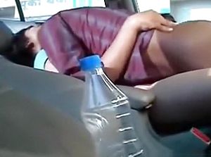 Indian woman has a missionary quickie in a car, but doesnt seem to like it.